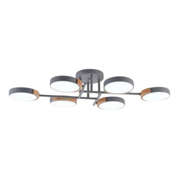 Люстра XI3267/6 GRAY+WOOD серый/дерево 108W LED 3000-6000K