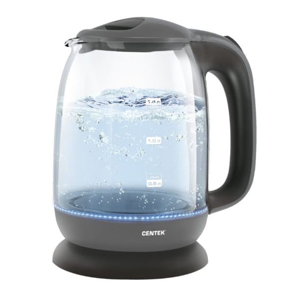 Чайник Centek CT-0034 серый Vancouver,стекло1,8л,2200Вт,внутр.LED подсветка