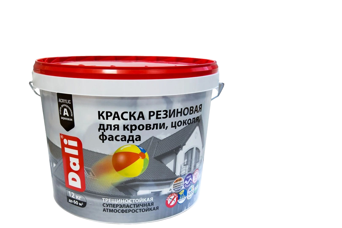 Краска резиновая «Dali» (9 кг), цвет в ассортименте — 3999 ₽