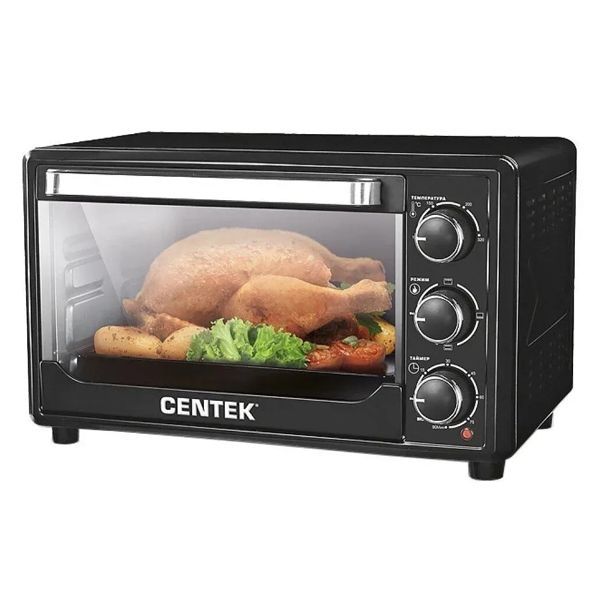 Жарочный шкаф Centek CT-1537-30 BLACK(черн) <30л> 1600Вт +противень, таймер 90мин, 4 реж., max 320°