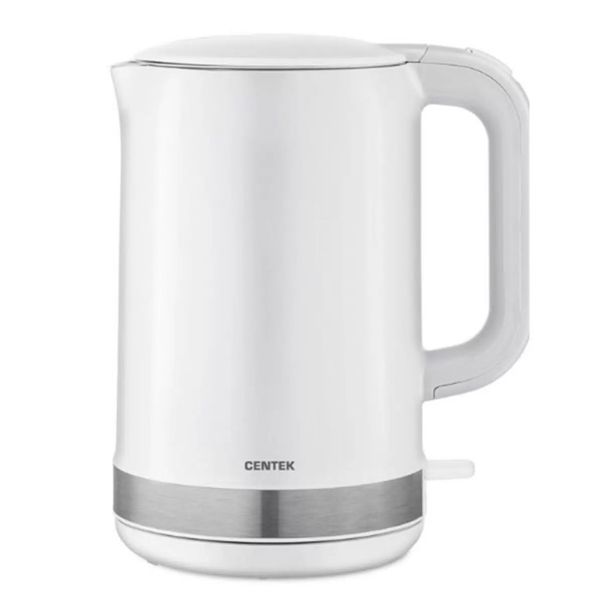 Чайник Centek CT-1010 (белый) 1.5л, 2200Вт, двойные стенки, бесшовная колба, эффект термоса