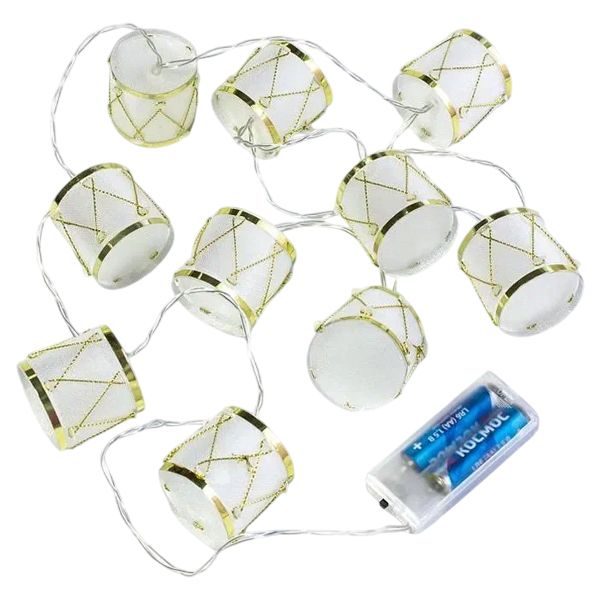 Электрогирлянда Космос Барабаны 10LED 1,8+0,3м теплый белый