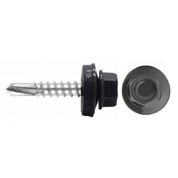 Саморезы кровельные 4,8*28 RAL7024(250 шт) мокрый асфальт