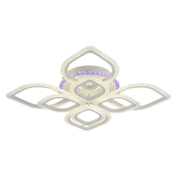 Люстра LI08407/3+3A PR WH+GOLD PAT бел/зол.пат. 107W+7W LED RGB 3000-5000K d690 ПДУ(ИК) диммер