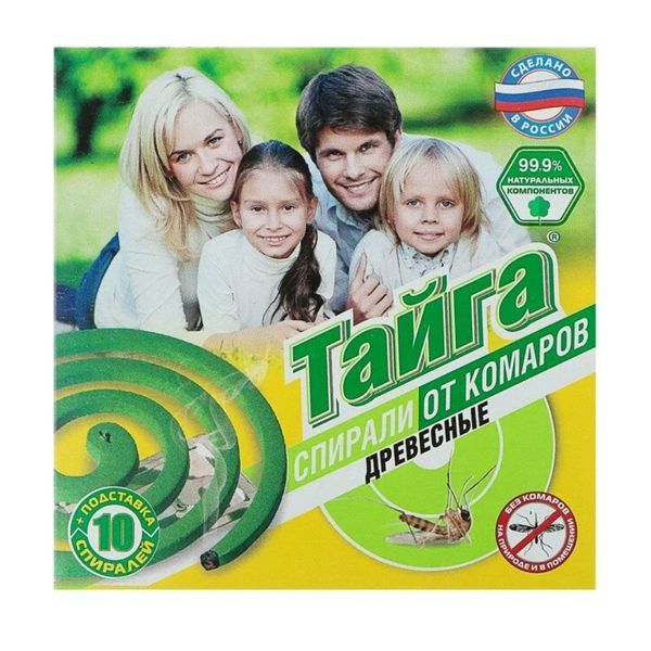 Спирали от комаров Тайга зеленые б/запаха 10шт 845148 (х30)