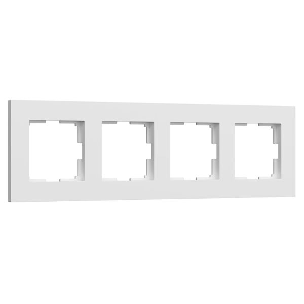 Рамка на 4 поста Slab (белый софт) W0042961