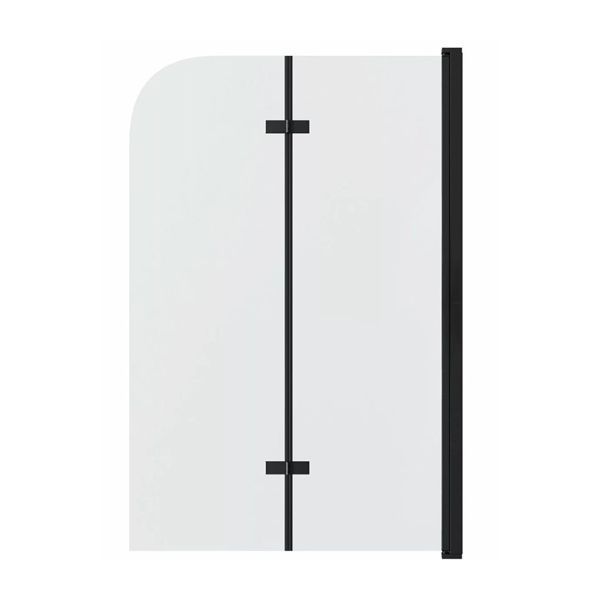 Шторка для ванной  GR-106/110 BLACK (110х150) алюминиевый профиль, стекло ПРОЗРАЧНОЕ 6мм