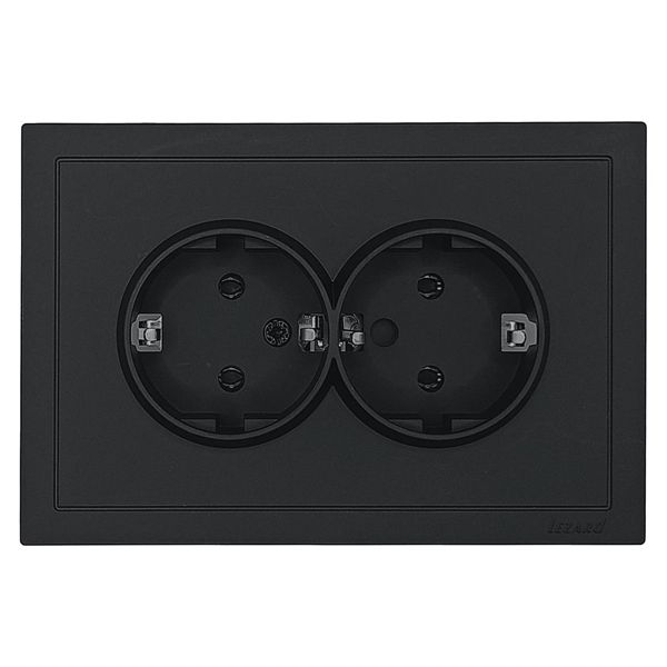 Розетка 2-ая с/з черный бархат ZIMA 704-4200-127BQC