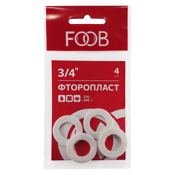 Набор прокладок из фторопласта, 3/4, 4 шт., FOOB, F20.44.4, арт. 00-00002549