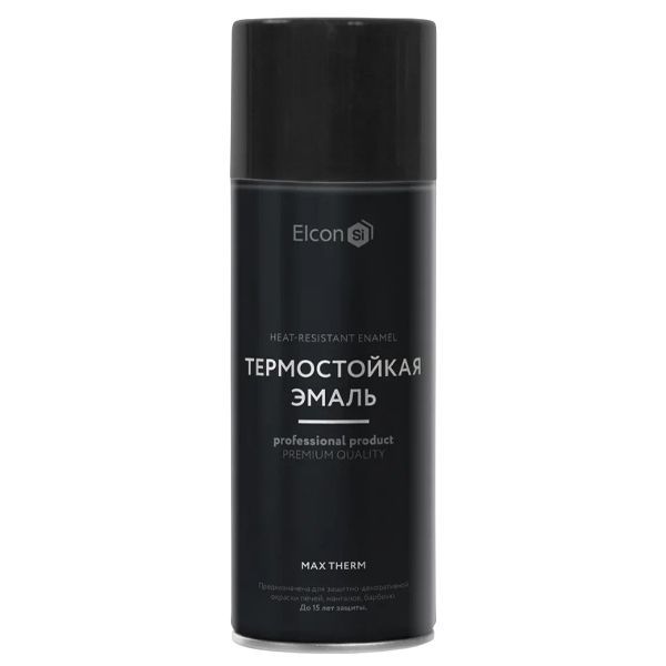 Эмаль термостойкая Elcon (до 700 град.) серебристая 270гр аэрозоль (12)