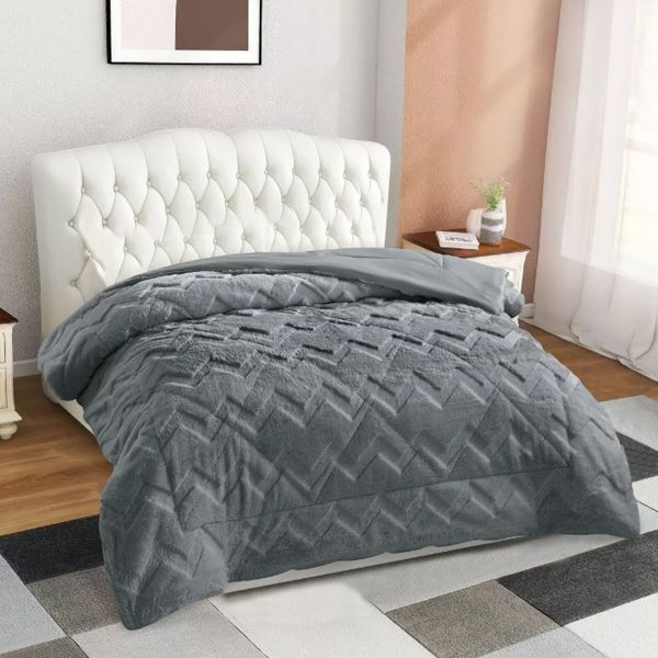 Плед Arya 200x220 Dahlia Zigzag Серый