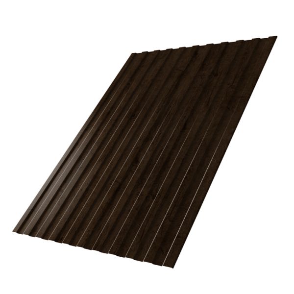 Профнастил С8А 0,45 Print Elite Antique Wood TwinColor (тёмный дуб) 2*1,20м