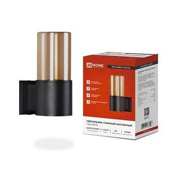 Свет. IN HOME НБУ AMBER-1хA60-BL алюминиевый под лампу 1хA60 E27 черный IP54 IN HOME